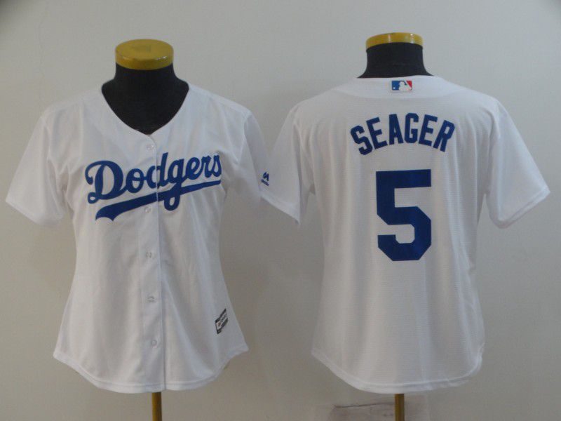 Women Los Angeles Dodgers #5 Seager White Game MLB Jersey->colorado rockies->MLB Jersey
